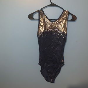 Alpha Factor AXL Navy and Silver Sequin Leotard
